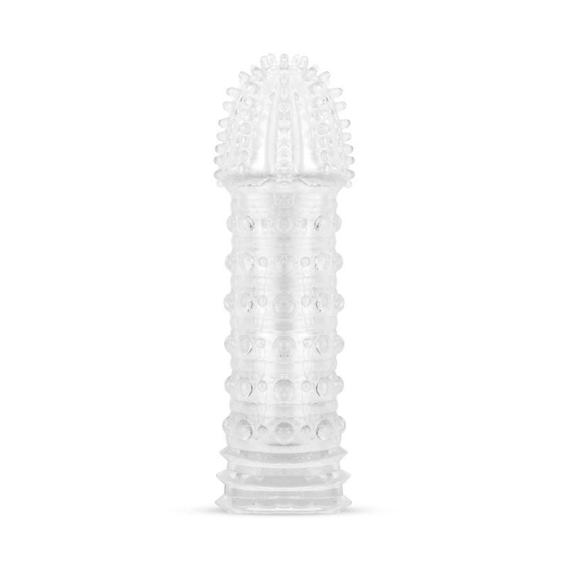 Gerippte Penis-Hülle - Transparent