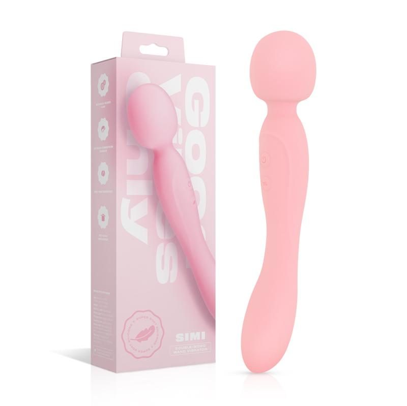 Good Vibes Only - Doppelseitiger Wand Vibrator - Soft Silicone - Rosa