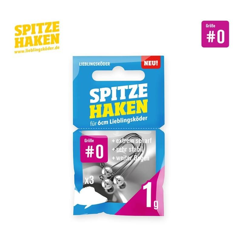 Lieblingsköder Spitze Haken Gr.0 3Stk. - Jigkopf