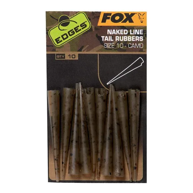FOX Rage Edges Camo Naked Line tail rubbers size 10 x 10