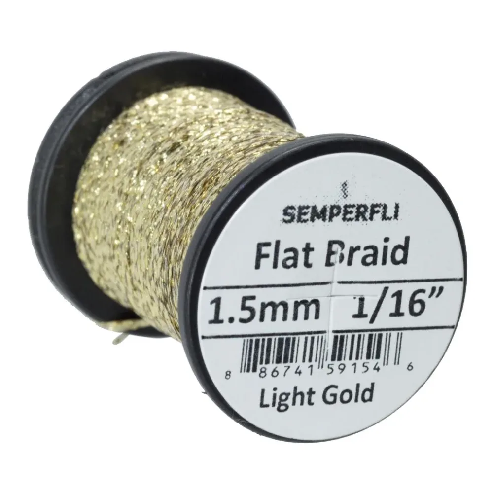 Semperfli Flat Braid 1.5mm - Light Gold
