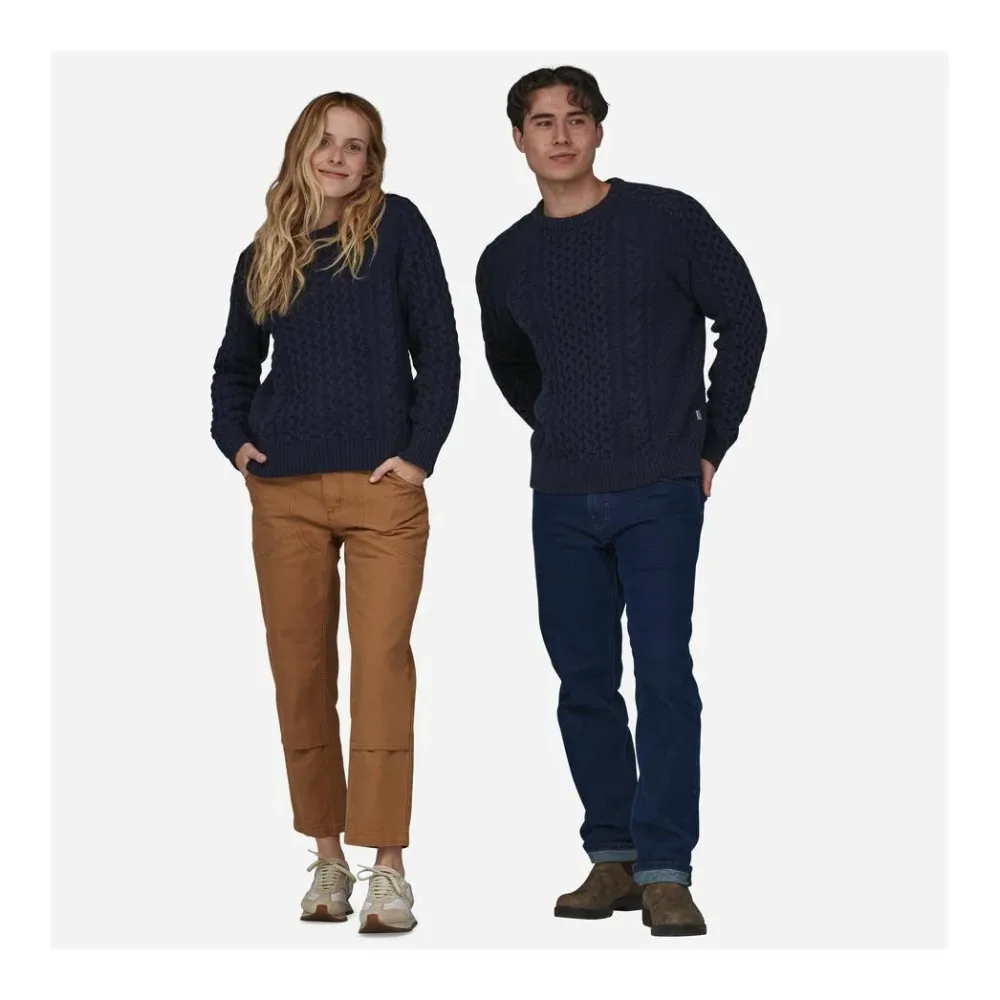 Patagonia Recycled Wool-Blend Cable Knit Crewneck Sweater - Pullover