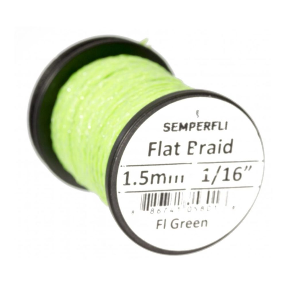 Semperfli Flat Braid 1.5mm - Fl. Green