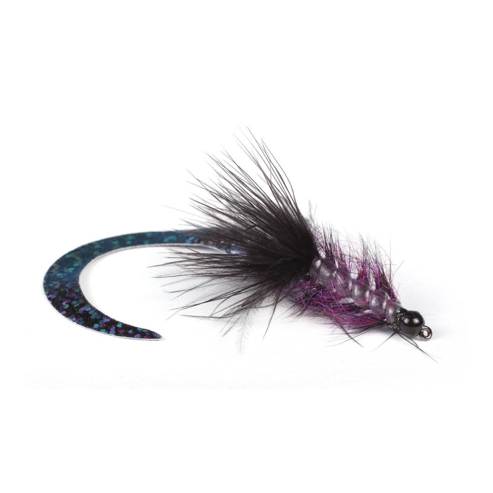 Guideline Bead Head Wiggle Tail Børstemark Black - Streamer