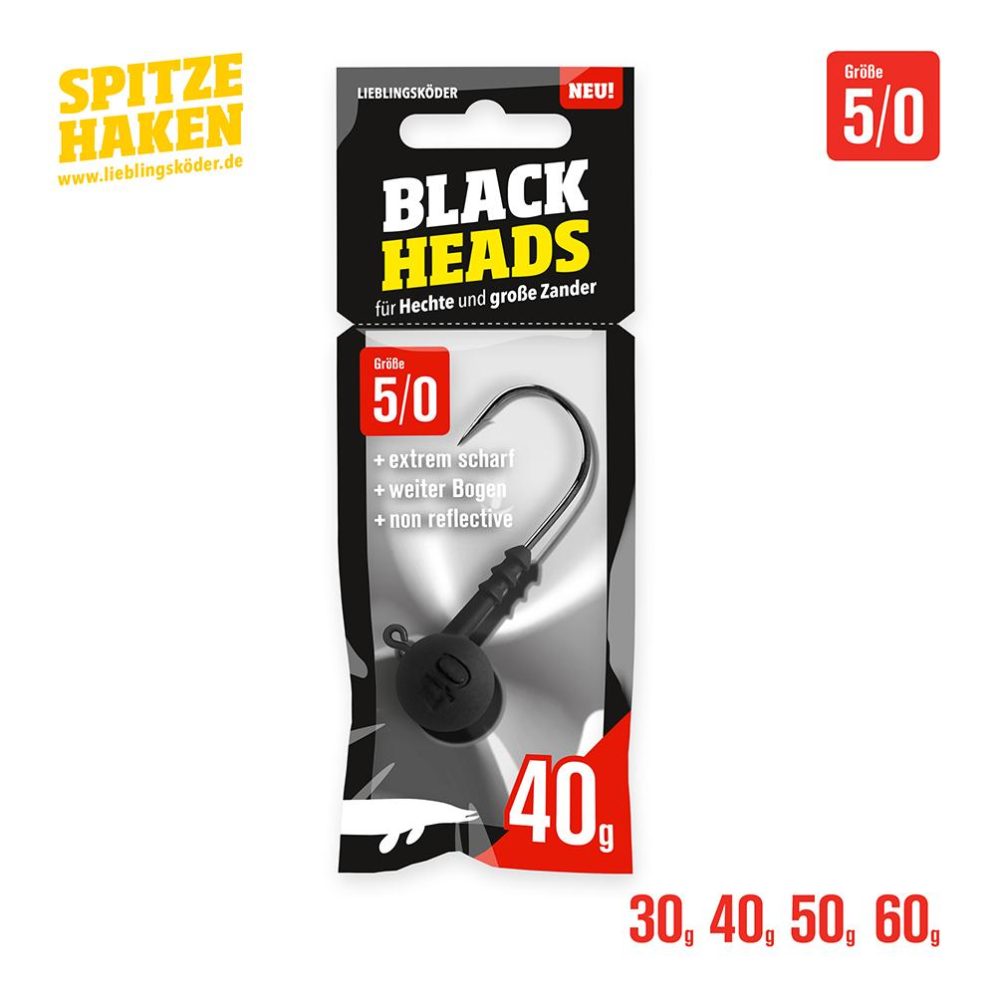Lieblingsköder Spitze Haken Blackheads Gr.5/0 - Jigkopf