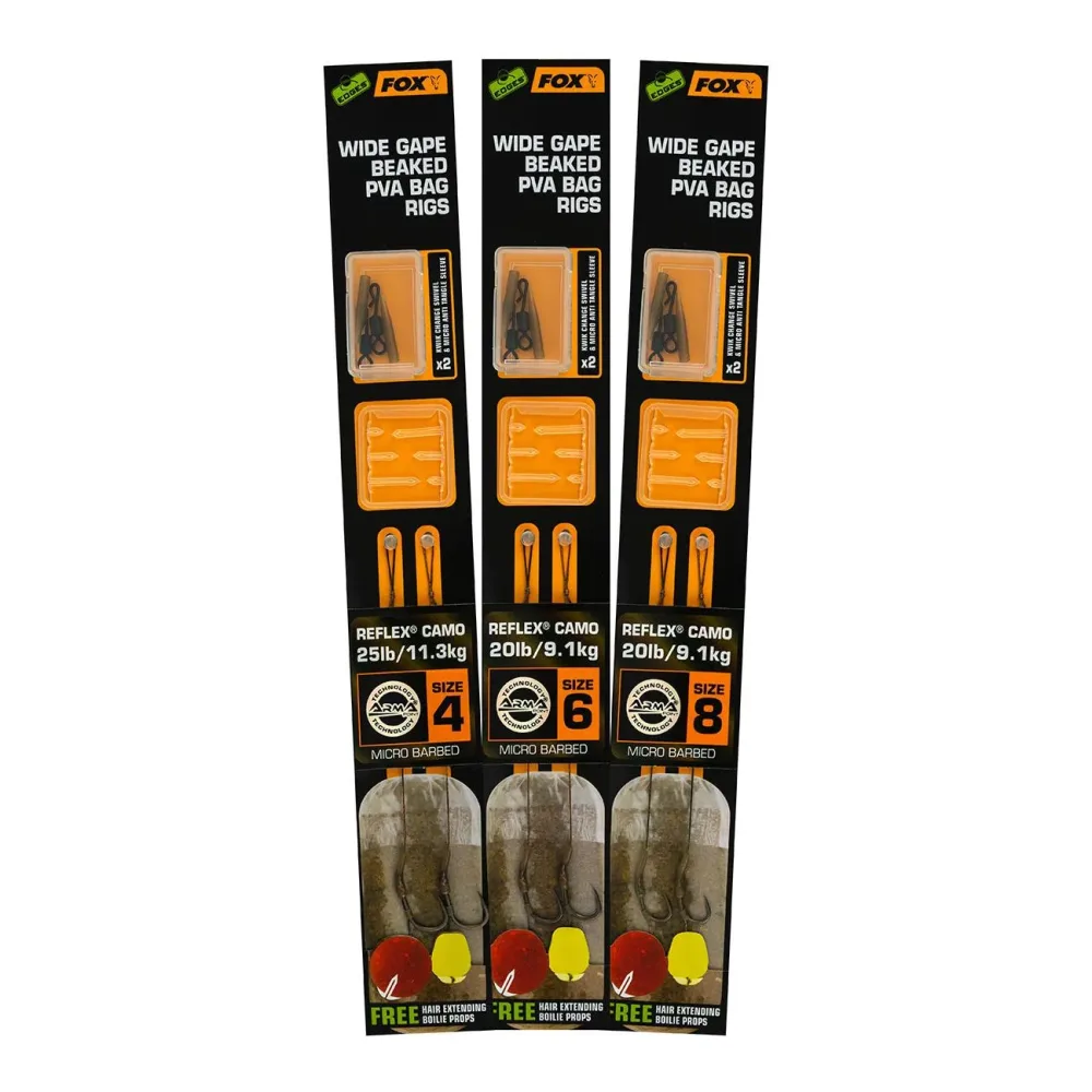 FOX Rage Edges Wide Gape Beaked PVA Bag Rigs - Karpfen Rig