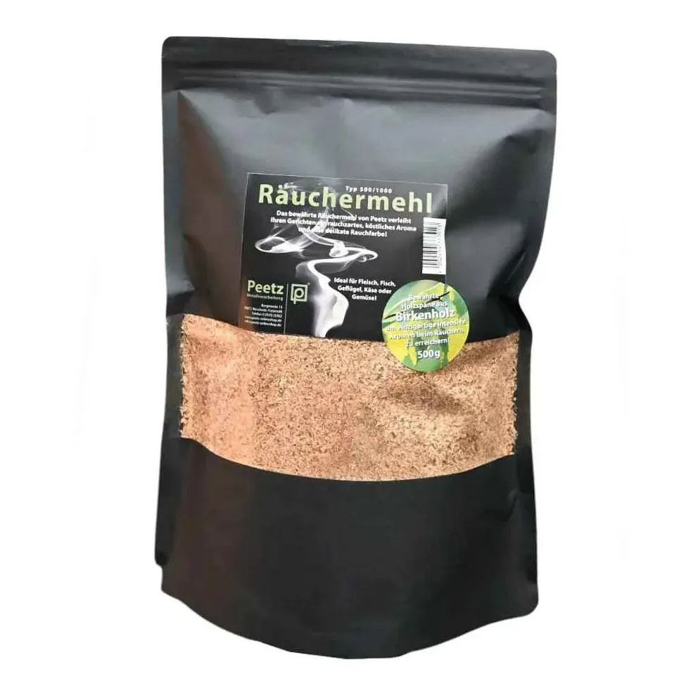 Peetz Räuchermehl Birkenholz 500g wiederverschliessbar