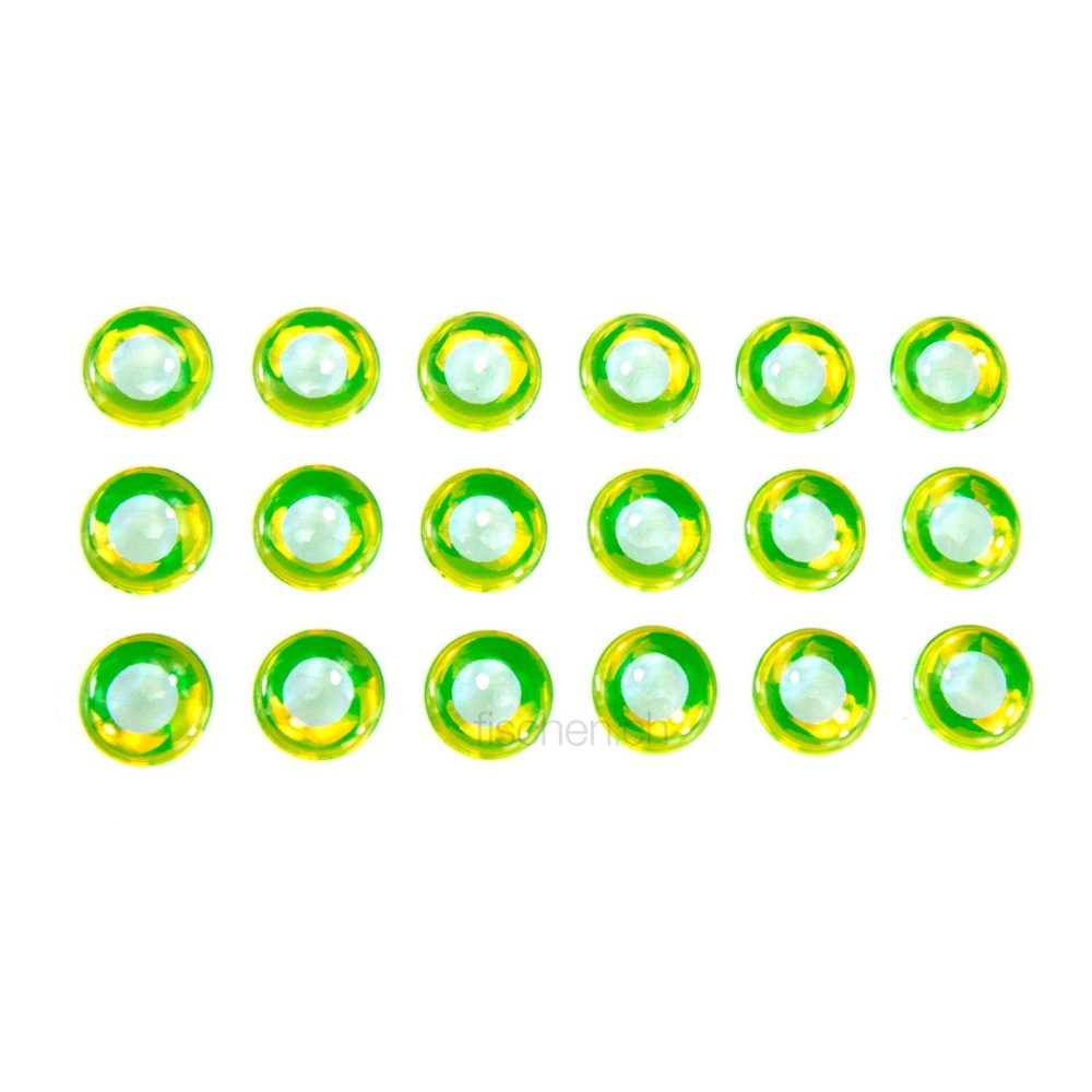 Fly-Dressing Bauer Epoxy Eyes - White / Chartreuse - Augen