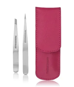 Tweezerman Retail Collection , Petite Pinzetten Set mit Etui, Pink Augenbrauen Set 1 Stk