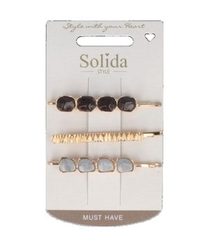 Solida Haarklemme Steine gold Haarspangen 3 Stk