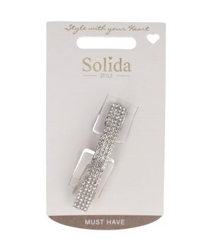 Solida Patentspange silber Strass 6 cm Haarspangen 1 Stk