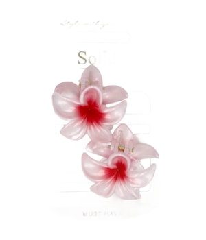 Solida Haarklammer Bali Blume rosa Glitzer Haarspangen 1 Stk