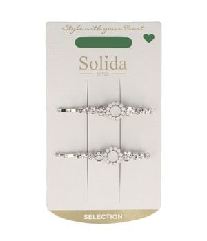 Solida Haarklemme Strass silber Haarspangen 2 Stk