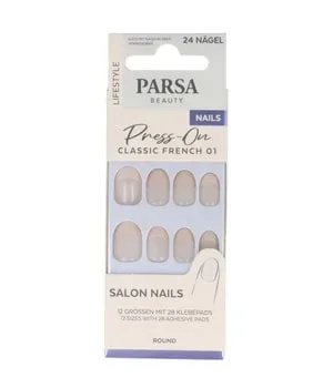 PARSA Beauty Press on-Kunstnägel, Classic French, 24 Stk. Kunstnägel 24 Stk