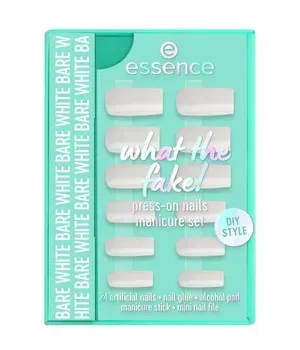 Essence - what the fake! PRESS-ON NAILS manicure set, 28STK, BARE WHITE
