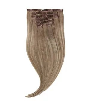 Rapunzel of Sweden Classic Clip-ins Straight / Medium Volume / 7 pieces Brown Ash Blonde Balayage B5.1/7.3 50 cm Haarverlängerung 110 g