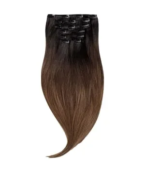 Rapunzel of Sweden Classic Clip-ins Straight / Medium Volume / 7 pieces Deep Brown ColorMelt C1.2/5.0 50 cm Haarverlängerung 110 g