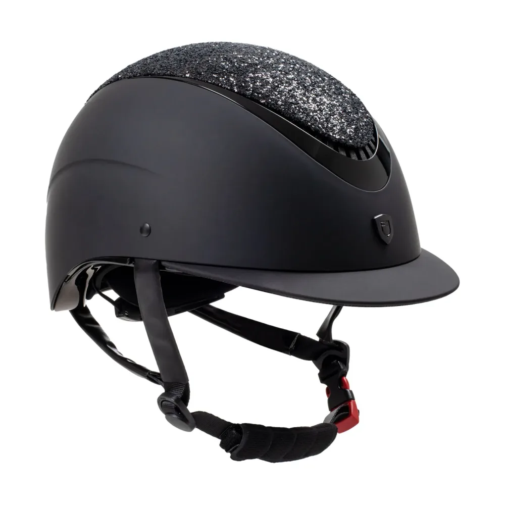 Equestro Galaxy Reithelm mit kleinem Visier und Strasssteinen