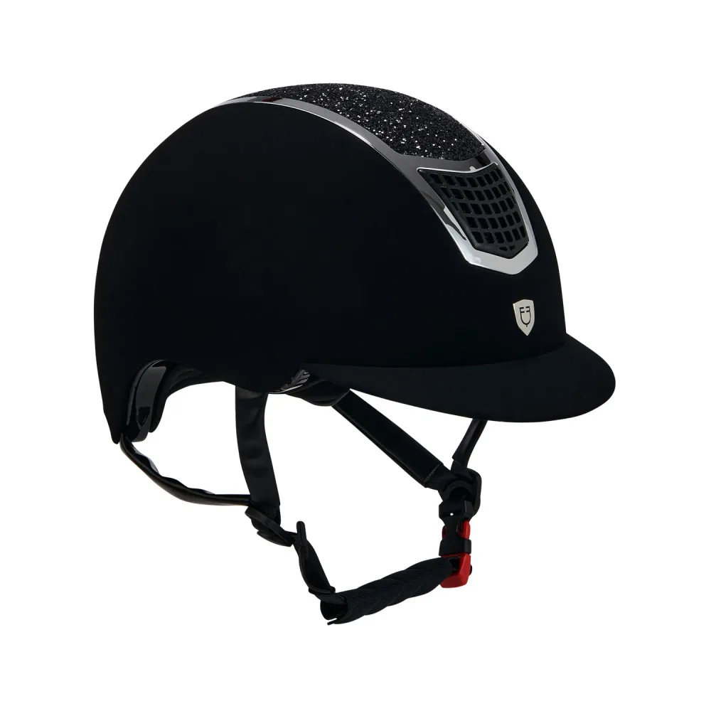 Equestro Ultralight Velvet Reithelm mit Strasssteinen