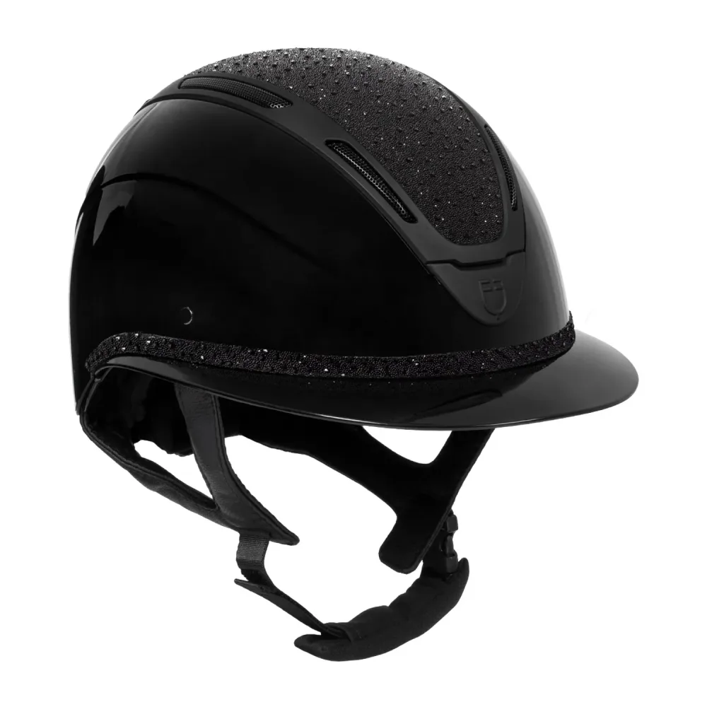 Equestro Apocalipse Glossy Reithelm mit Strasssteinen