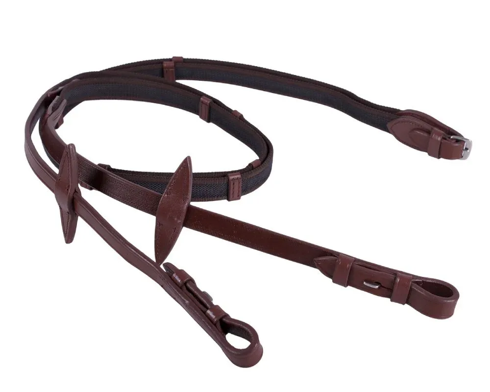 QHP AntiRutschZügel mit Lederstoppern