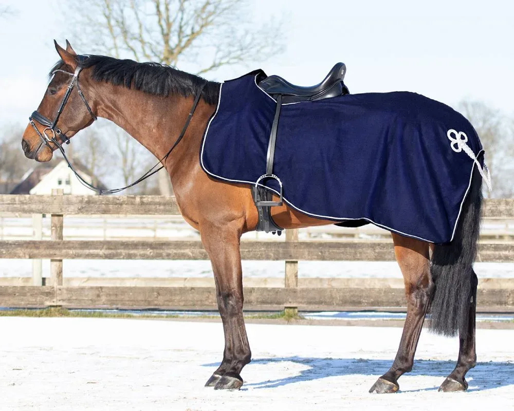 QHP FleeceAusreitdecke mit Ornament