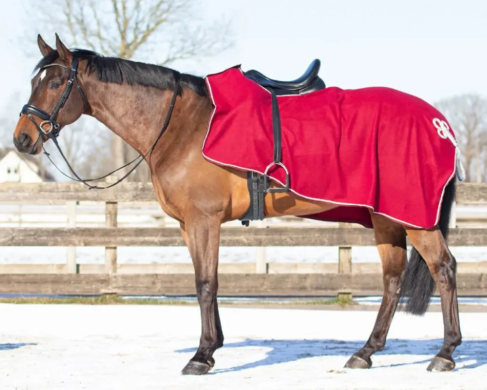 QHP FleeceAusreitdecke mit Ornament
