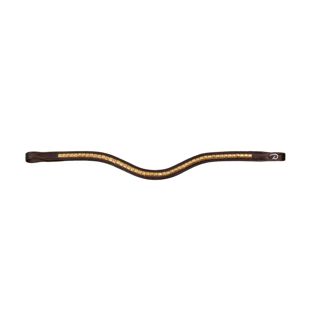 Dyon Stirnriemen Brass Clincher Vförmig geschwungen New English Collection
