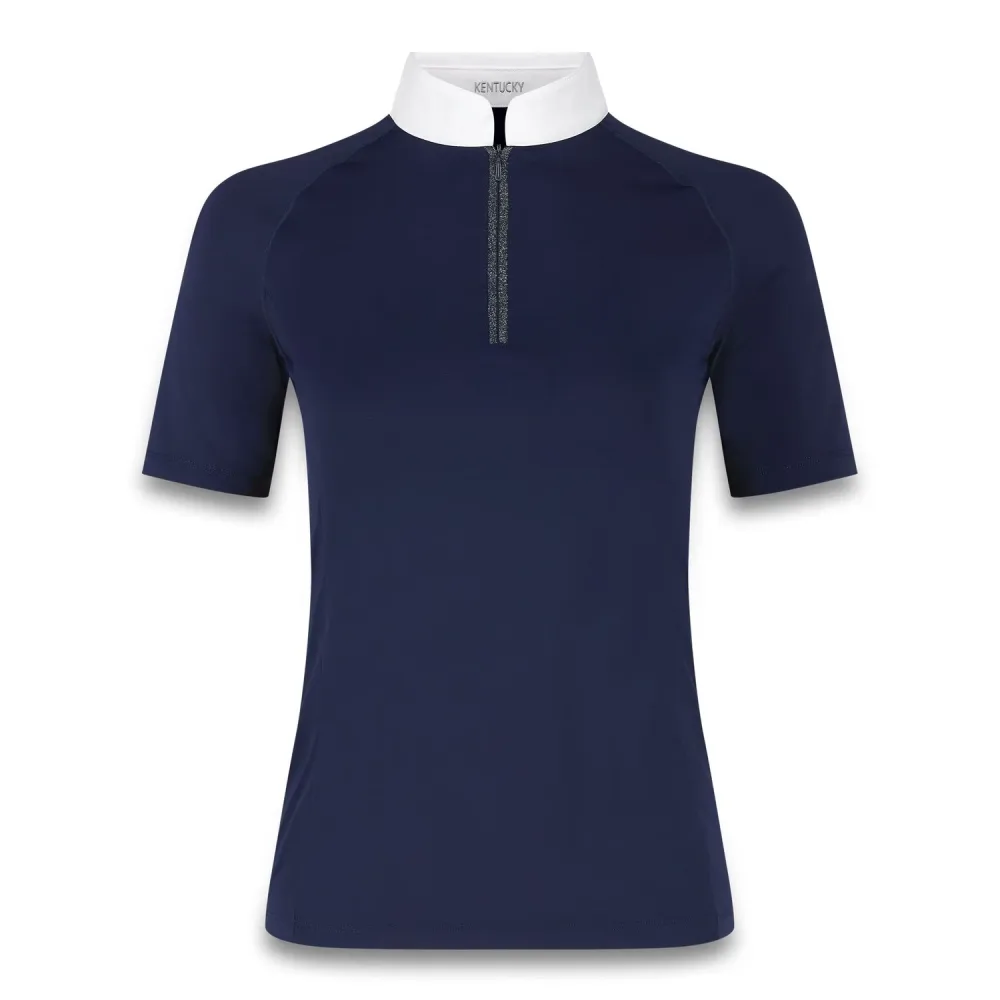 Kentucky Horsewear Turniershirt Classic Damen Glitzer Reisverschluss Kurzarm