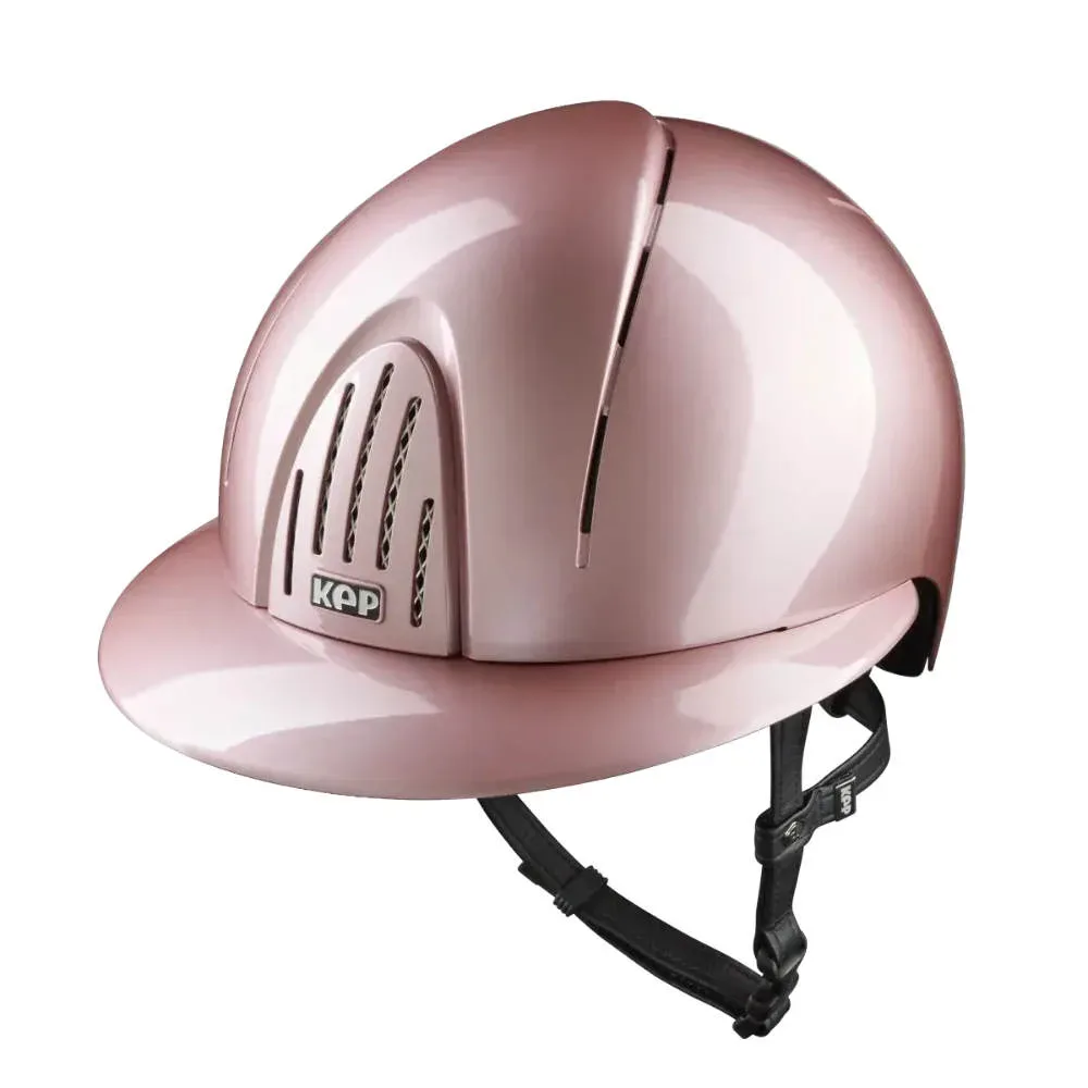 KEP SMART NOVA METAL POLISH Pink Polo Visier mit schwarzer Beriemung Reithelm