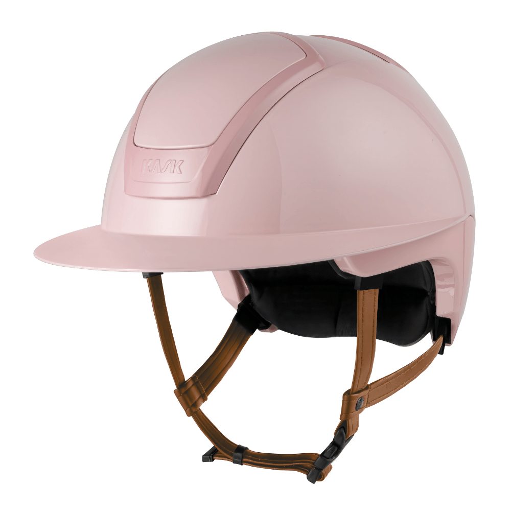 KASK NEMESI Wide Peak SHINE Reithelm mit beigem Kinnriemen