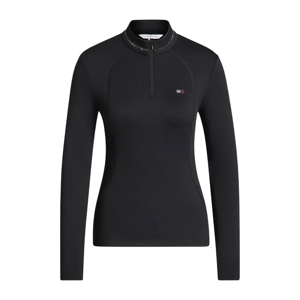 Tommy Hilfiger Equestrian Cady Rhinestone 14 Zip Training Top Damen