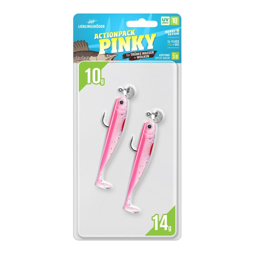 Lieblingsköder Actionpack Pinky - Gummiköder-Set montiert