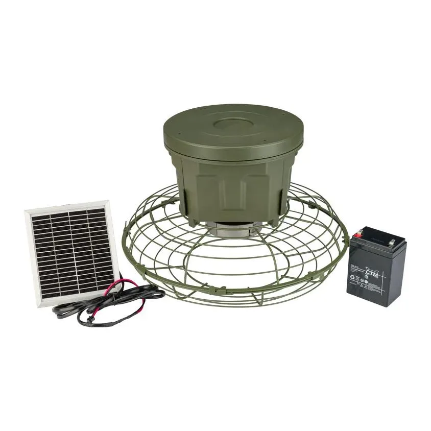 EUROHUNT Futterautomat Evolution 2.0 (12V) mit Batterie und Solarpanel