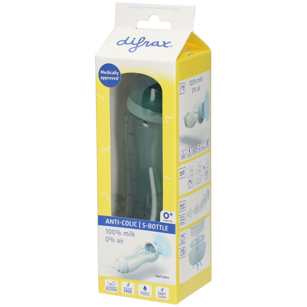 Difrax Babyflasche S Anti-Kolik 0 Monate und + 250 ml
