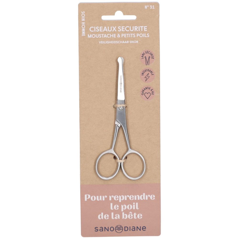 Sanodiane Sicherheits-Nagelschere für Schnurrbart und feine Haare