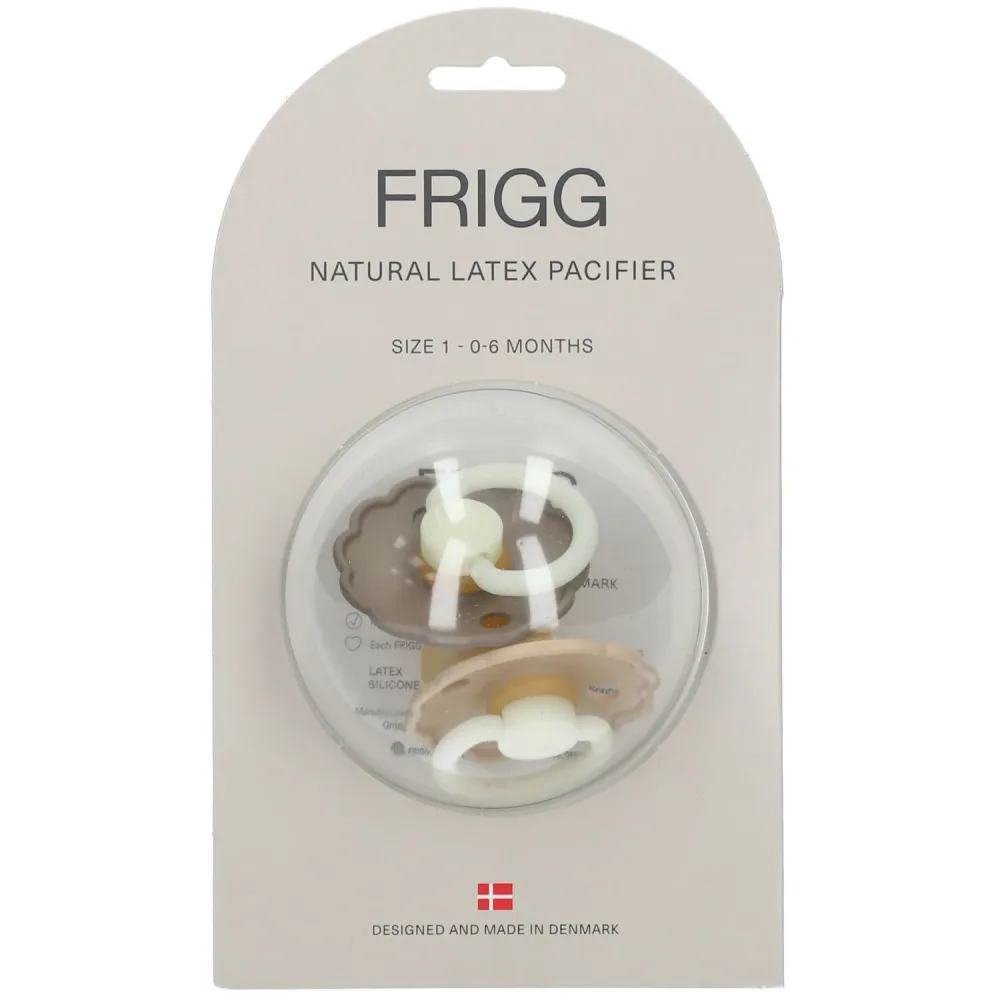 Frigg Schnuller Daisy Night Portobello/Croissant 0-6 Monate