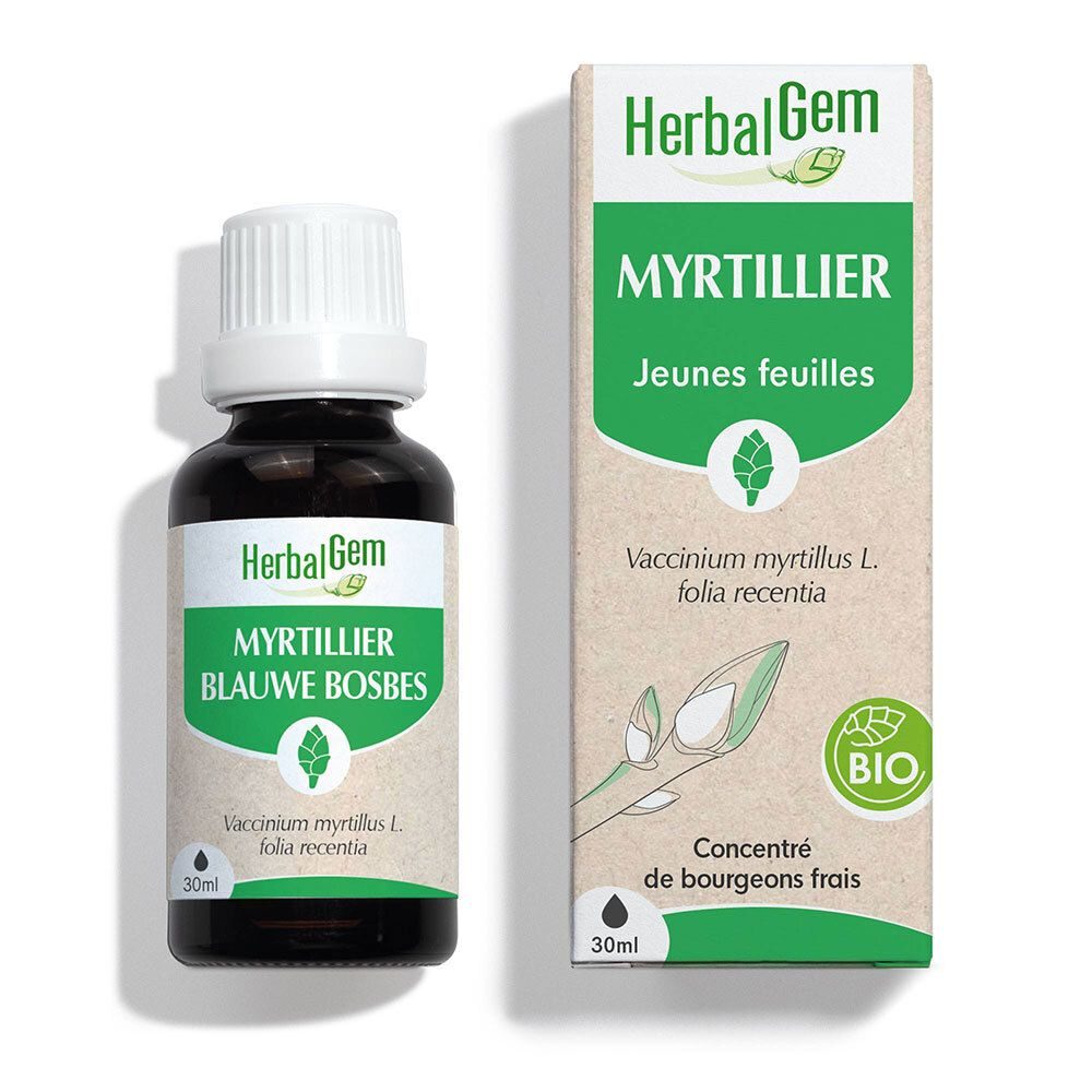 Herbalgem - Heidelbeere Bio - Nahrungsergänzungsmittel - Frischer Knospenextrakt - Für die Augen - - 30 ml