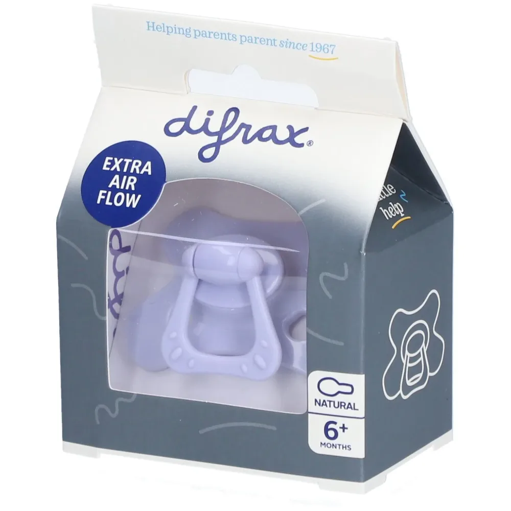 Difrax Schnuller Extra Air Flow, ab 6 Monate, lila amethyst