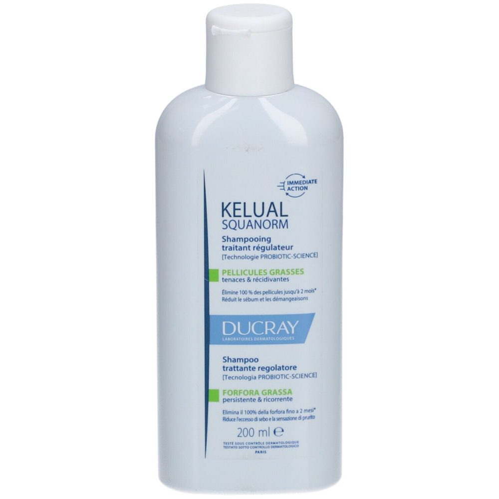 DUCRAY KELUAL SQUANORM Kur-Shampoo Fettige Schuppen (200ml)