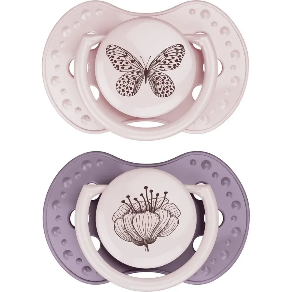Difrax Schnuller Dynamic Botanic Pink - Lila 0-3m