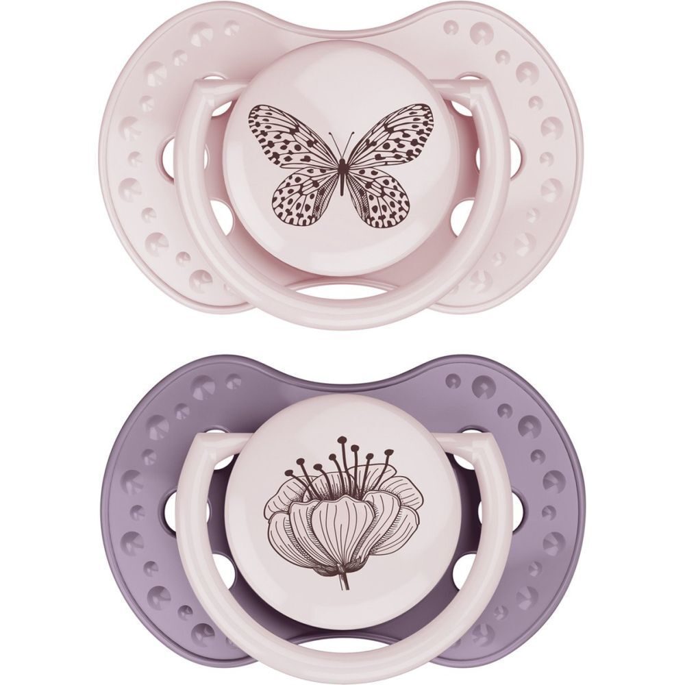Difrax Schnuller Dynamic Botanic Pink - Lila 6-18m