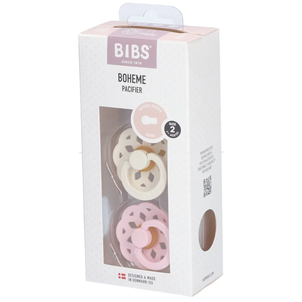 Bibs Boheme Schnuller Gr. 2, 6-18 Monate, Ivory/ Blossom