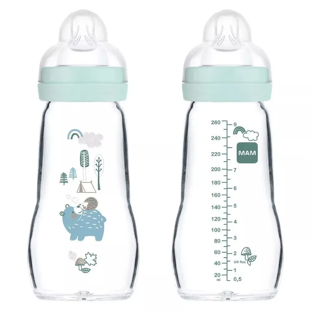 MAM Feel Good Flasche Glas Matt Junge 2 Monate+