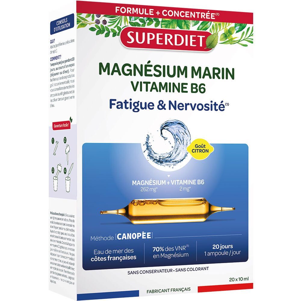 Superdiet Marinemagnesium + Vitamin B6 Ampullen