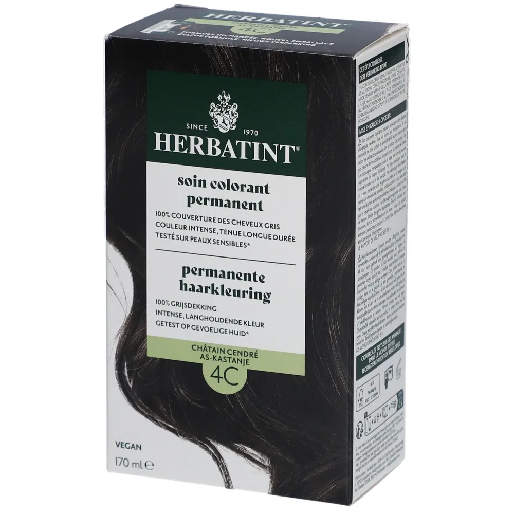 Herbatint Permanent Coloring Care 4C Aschkastanienbraun