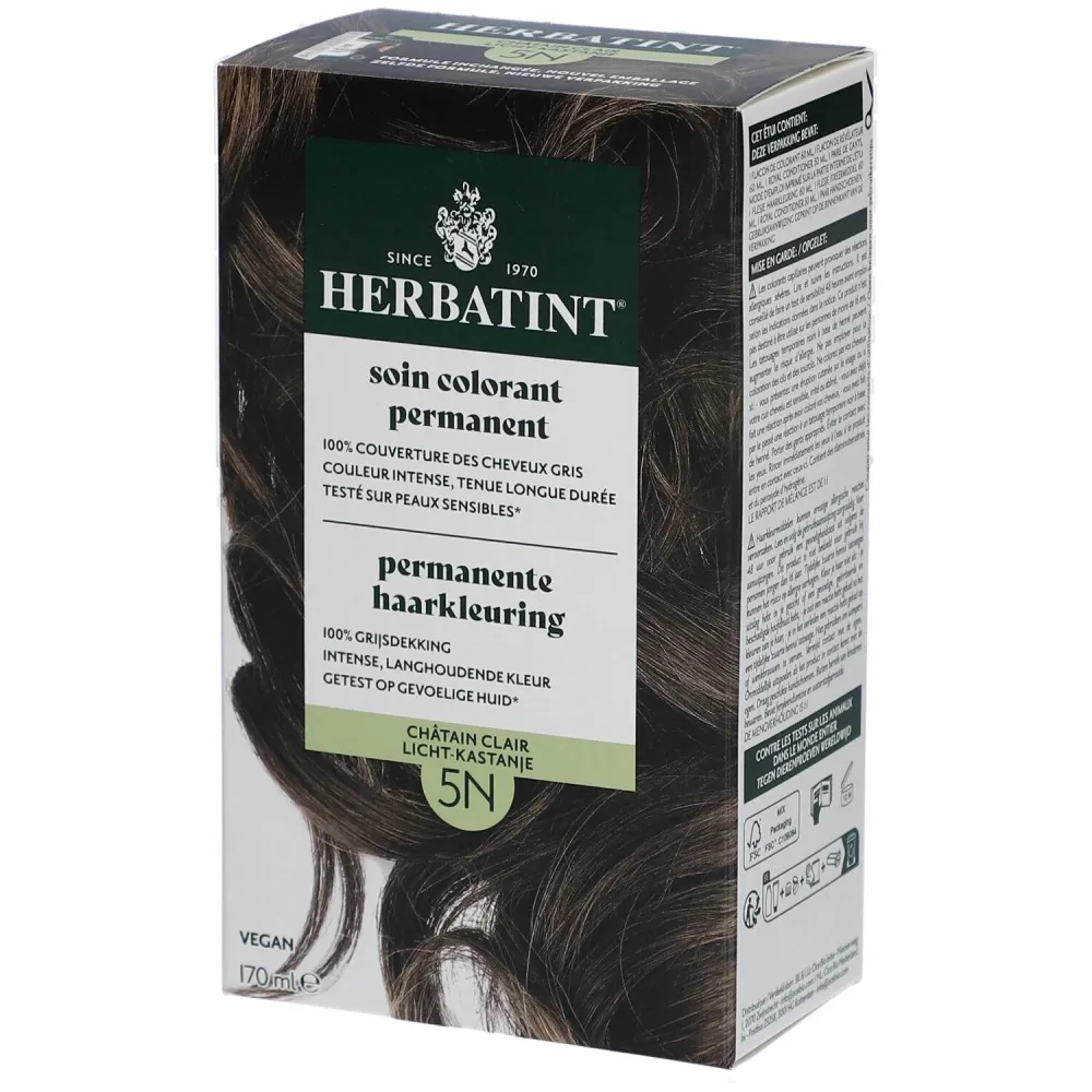 Herbatint Pflege Permanente Coloration 5N Hellkastanie