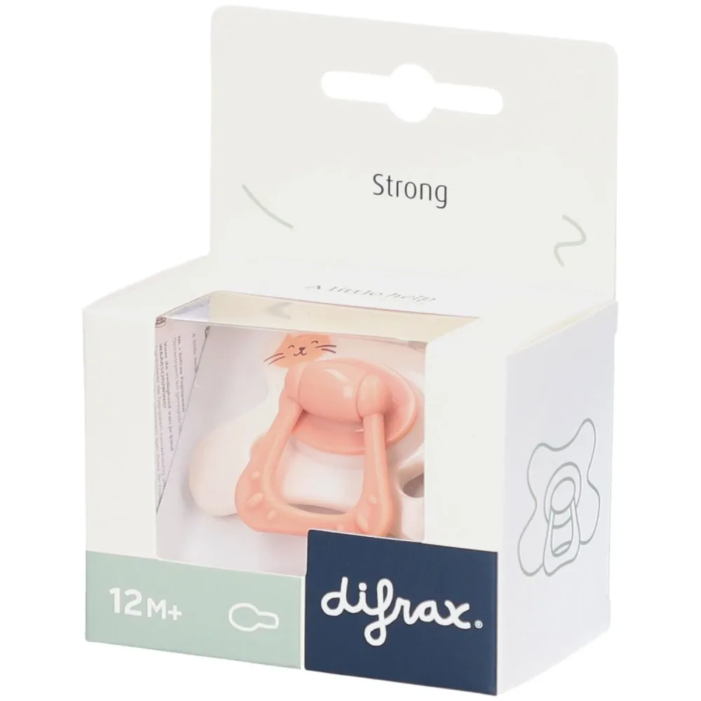Difrax Natural Schnuller 12m+ Dusty Pink Kitten
