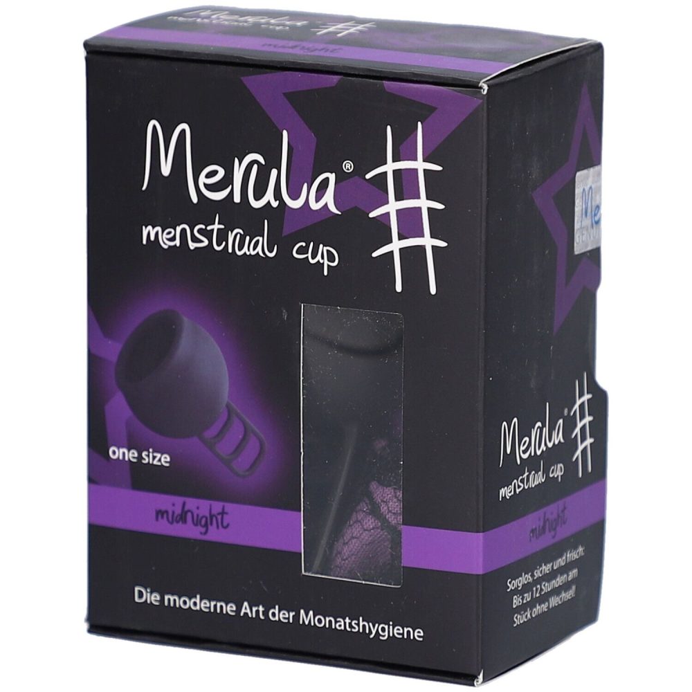 Merula Menstruationstasse Mitternachtsschwarz