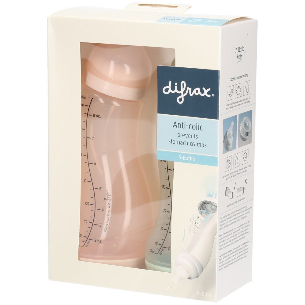 Difrax Anti-Kolik-Flasche S Natural ? 250 ml ? Doppelpack